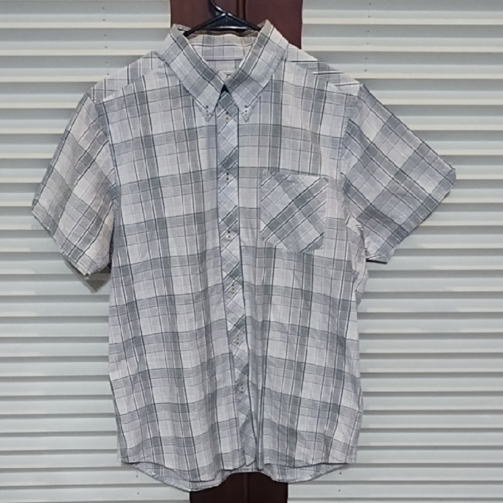 Ben Sherman Light Gray Checkered Button-Down Shirt